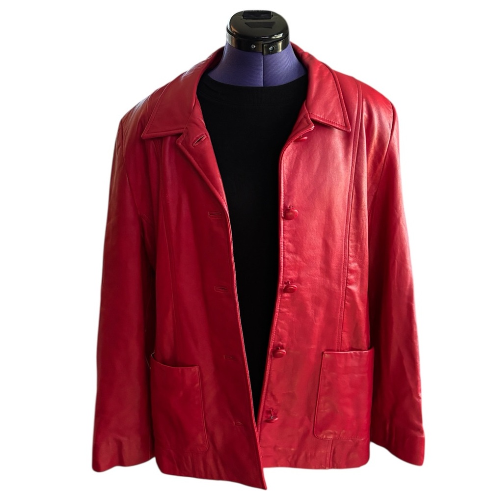 Tannery West Leather Jacket Red Vintage Women’s Size XL